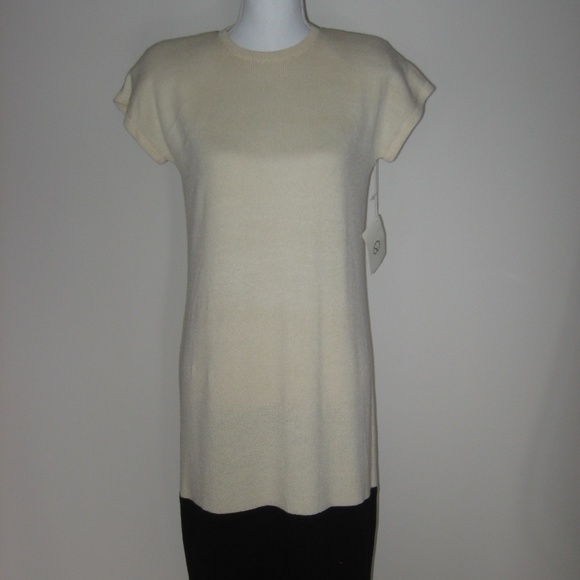 ST JOHN Neiman Marcus Cream/Black Knit Dress 10 - Picture 1 of 7